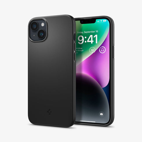 ACS04766 - iPhone 14 Pro Max Case Thin Fit in black showing the back